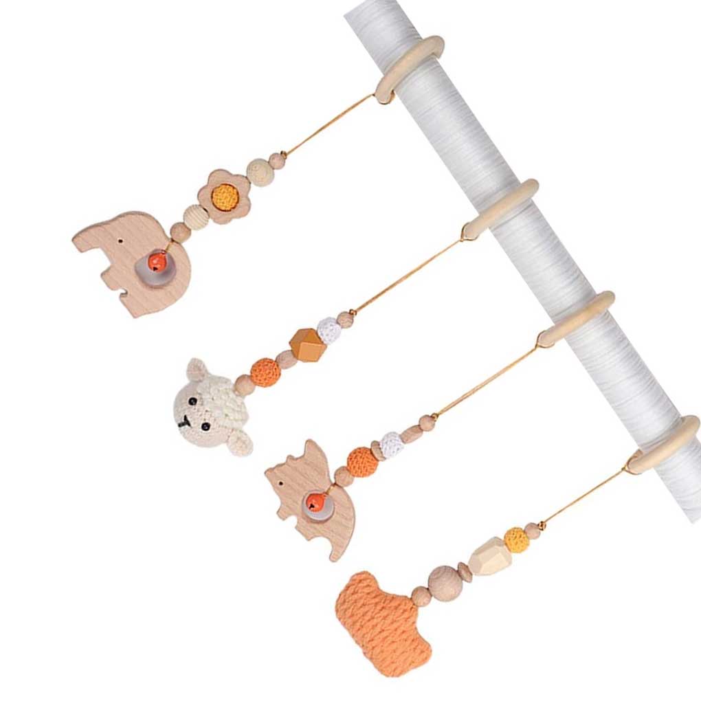 

4 шт., симпатичные, милые, деревянные, легкие, прорезыватели для зубов, портативные, износостойкие, детские, гимнастические игрушки, гимнастические игрушки для детей orange