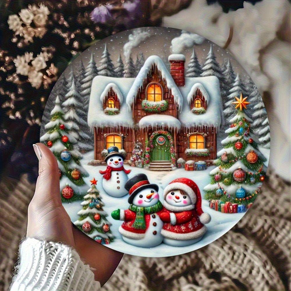 Vintage Metal Sign Blue Deer Merry Christmas Retro Tin Plate Wall Decor Home Holiday Gift 20 Cm