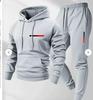 2025 Men's Logo Pullover Hoodie & Pants Set - Long Sleeve, Loose Fit