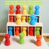 12pcs Wooden Doll Color Memory Games - Children's Puzzle Games, Parent-child Interactive Activities, and Creative Board Games