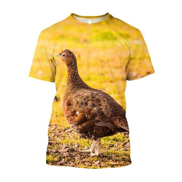 Magliette stampate con uccelli di gallo cedrone, t-shirt mimetiche da caccia, t-shirt grafiche da uomo, streetwear, top e t-shirt estetiche