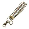 Double Sided Embroidered Fabric Keychain Wrist Strap with Webbing Label Decorative Fabric Keyring Suitable for Travelers