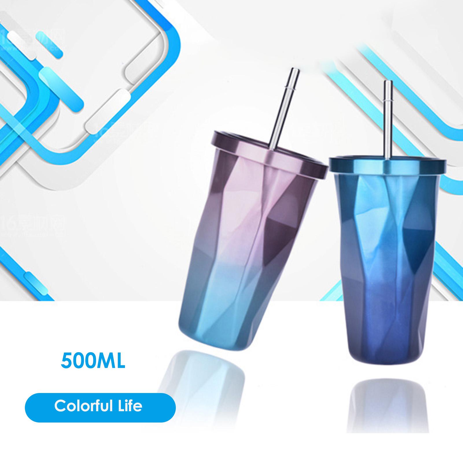 

500ml Fashion Water Cup Home & Travel Use Portable Stainless Steel Leakproof Water Bottle with Lid