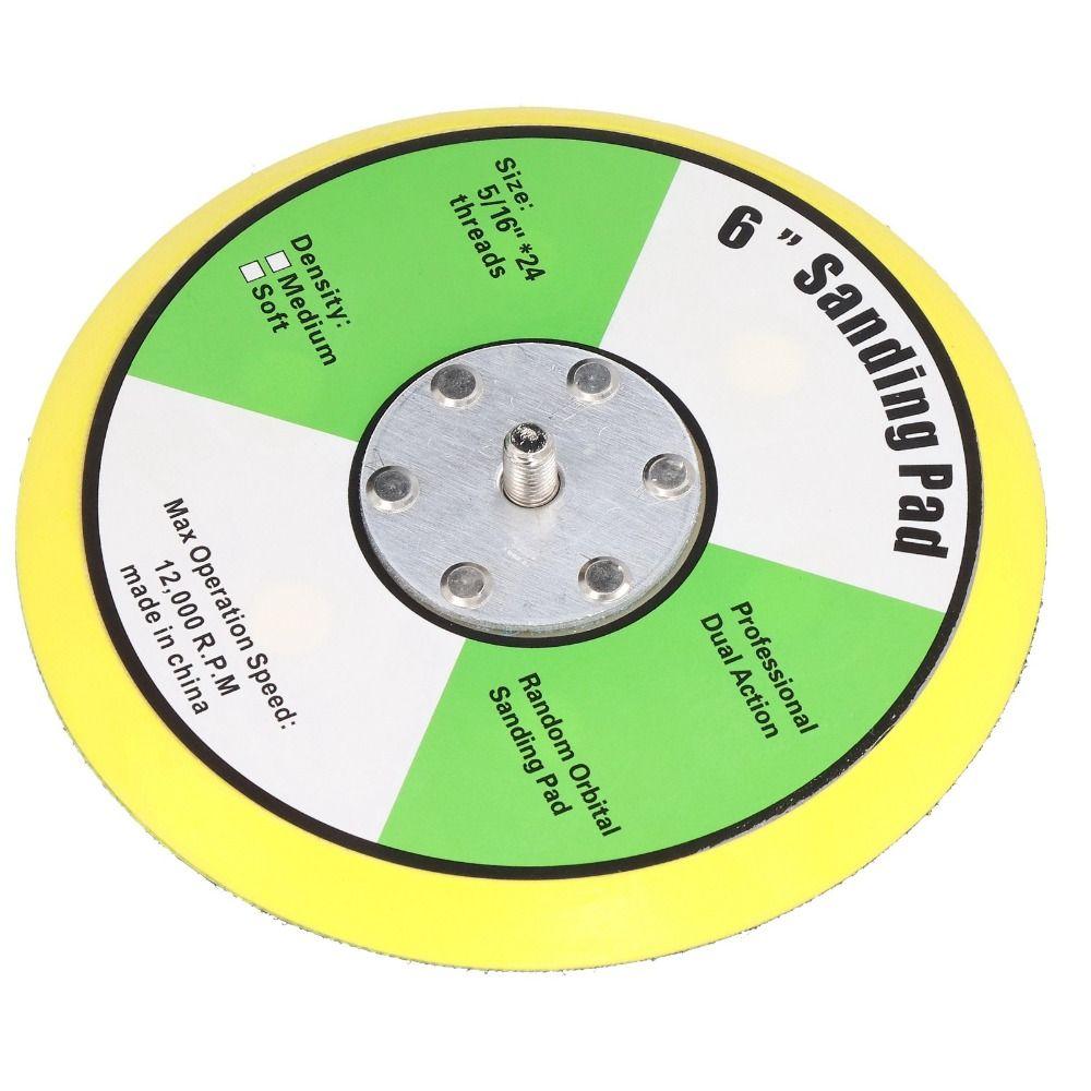 5 inch / 6 inch Backing Pad 5/16"-24 Thread 6 Hole Hook and Loop Backing Plate Flexible / PU Sander Pad
