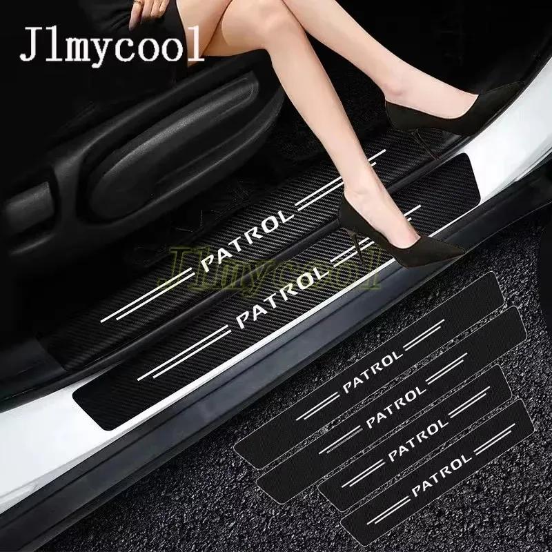 For Patrol Y62 2013- Carbon Fiber Car Door Threshold Sill Protector Trunk Rear Stickers Car Accessories