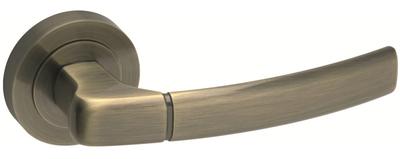 Interior Door Handle, Split Plate, Round, Antique Brass