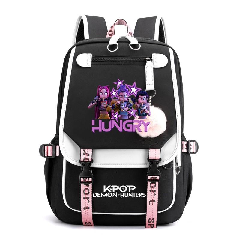 K-pop Inspired Anime Girl Group Backpack Students Teens School Use Lightweight Oxford Fabric With USB Port Padded Straps