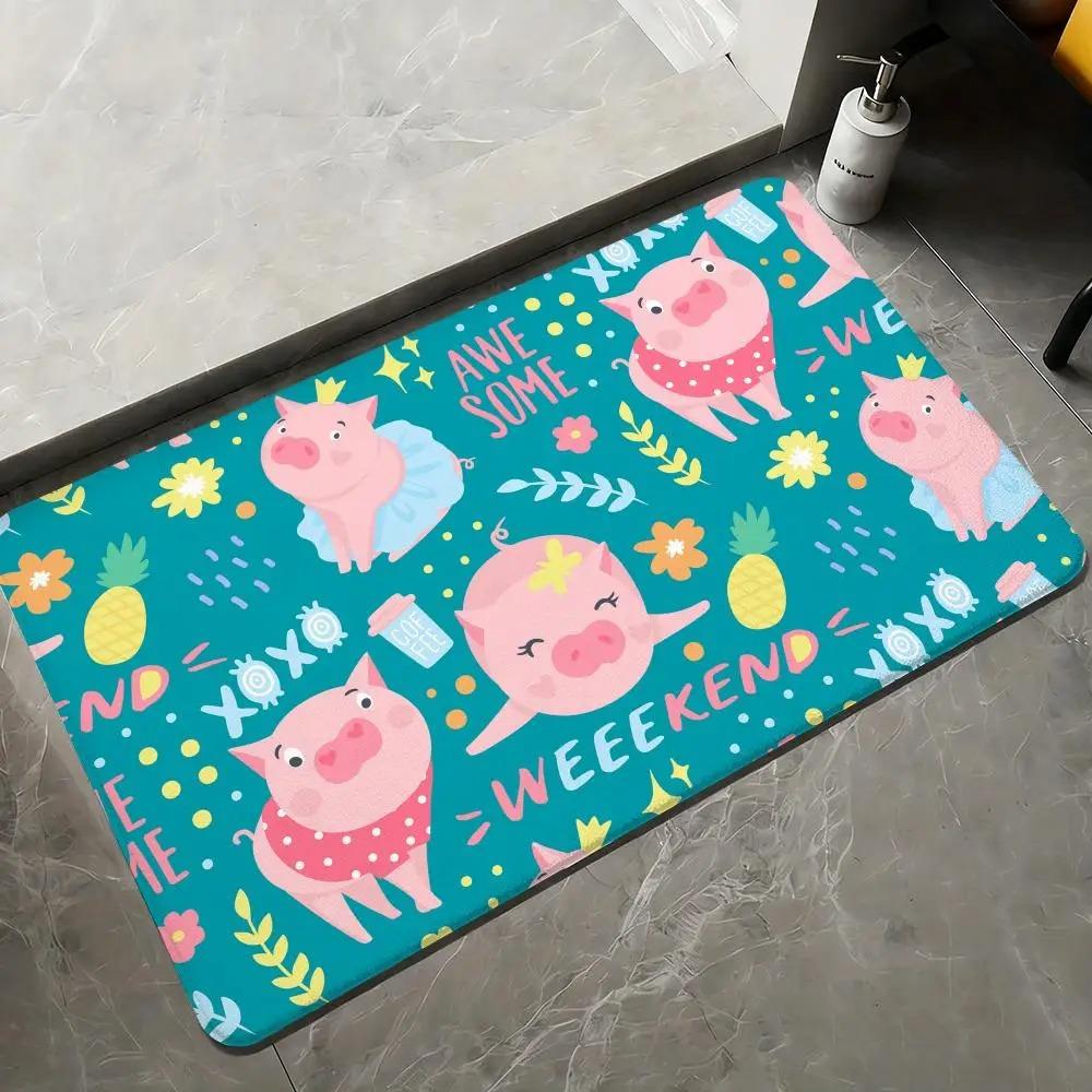 Cute Abstract Pattern Doormat, Non-slip and Wear-resistant Floor Mat, Home Decor Foot Mat, Cushioned Floor Mat, Machine Washable