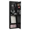 Wall Safe, 4-Tier Hidden Wall Mounted Gun Safe with Password & Key, Q235 Cold-Rolled Steel In-Wall Box with LED Lighting, 3 Adjustable Shelves & Key