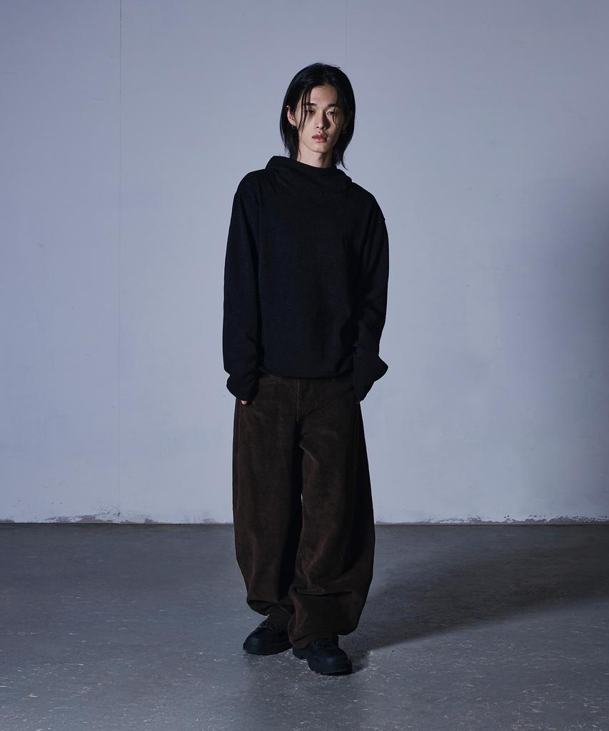 Seukeulaeteulpigsel Corduroy Front Pocket Curved Pants [Brown]