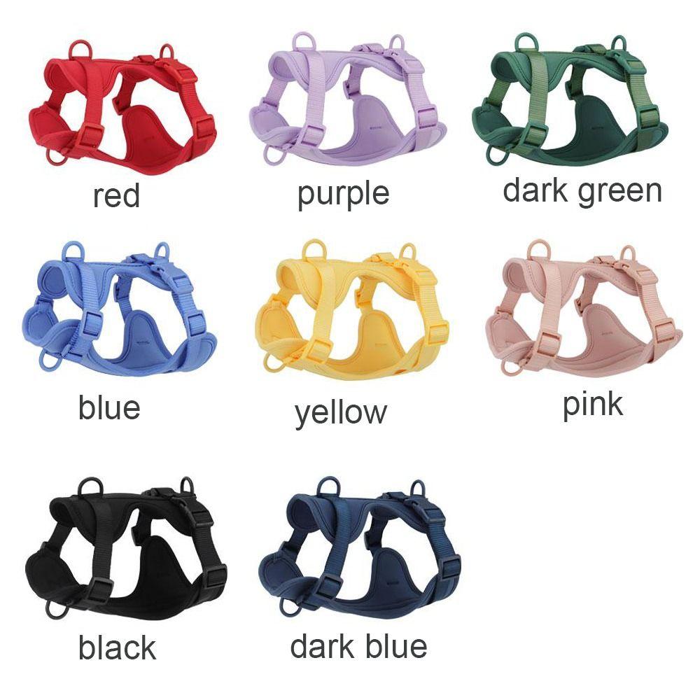 Candy Color Dog Harness Vest Reflective Puppy Clothes Fashion Dog Chest Strap  Pet Outdoor Walking