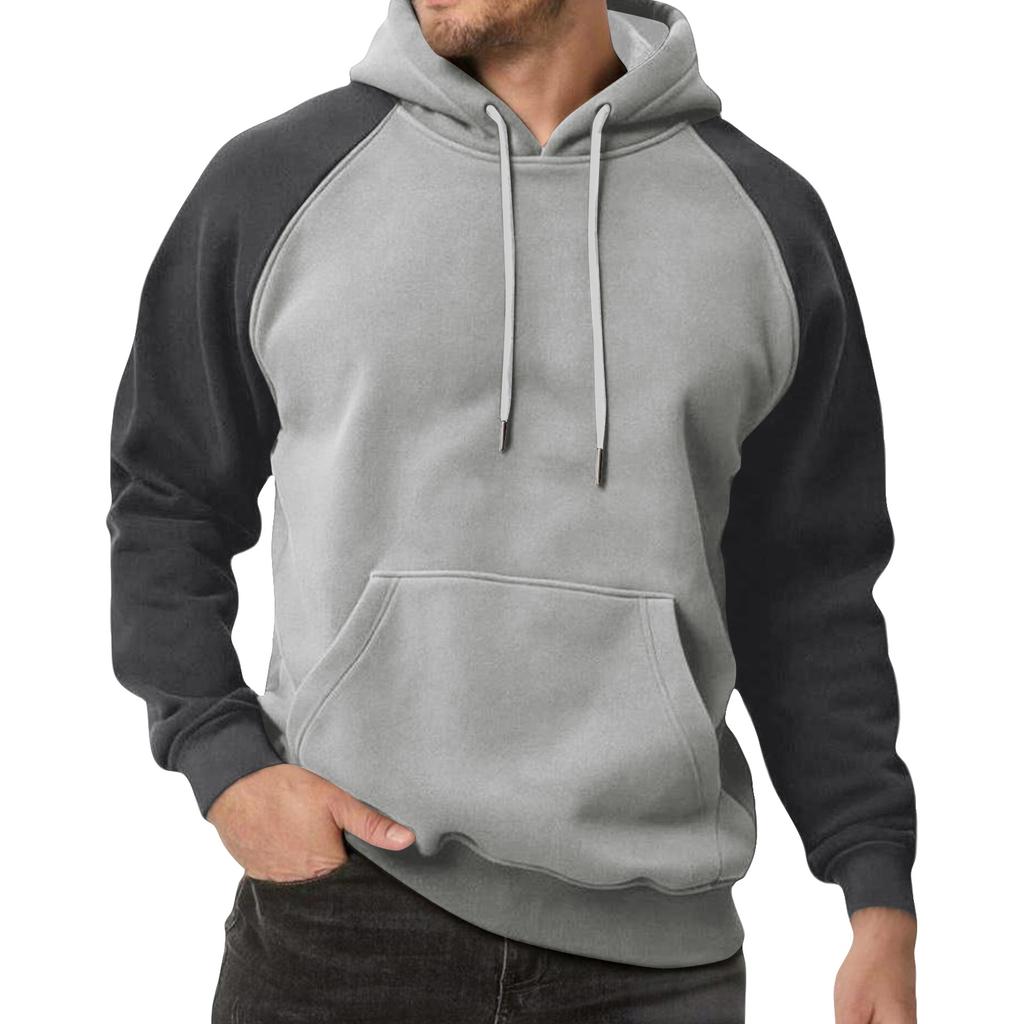 Men's Colorblock Sweatshirt Hoodie Men's Sports Large Size Casual Sweatshirt