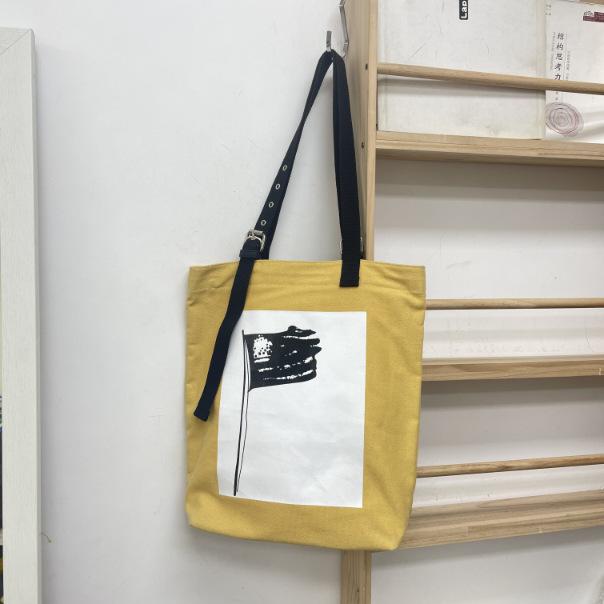 Spring Bag Canvas Bag Retro Washed Cloth Bag Bucket Bag Large Capacity Shoulder Bag