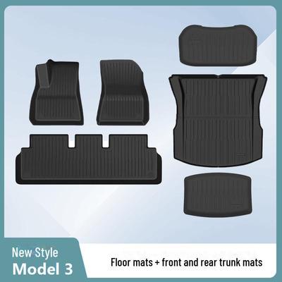 Tesla Model 3/Y Original Pattern Floor Mats, Model 3 Highland Front & Rear Trunk Mats, New Version.