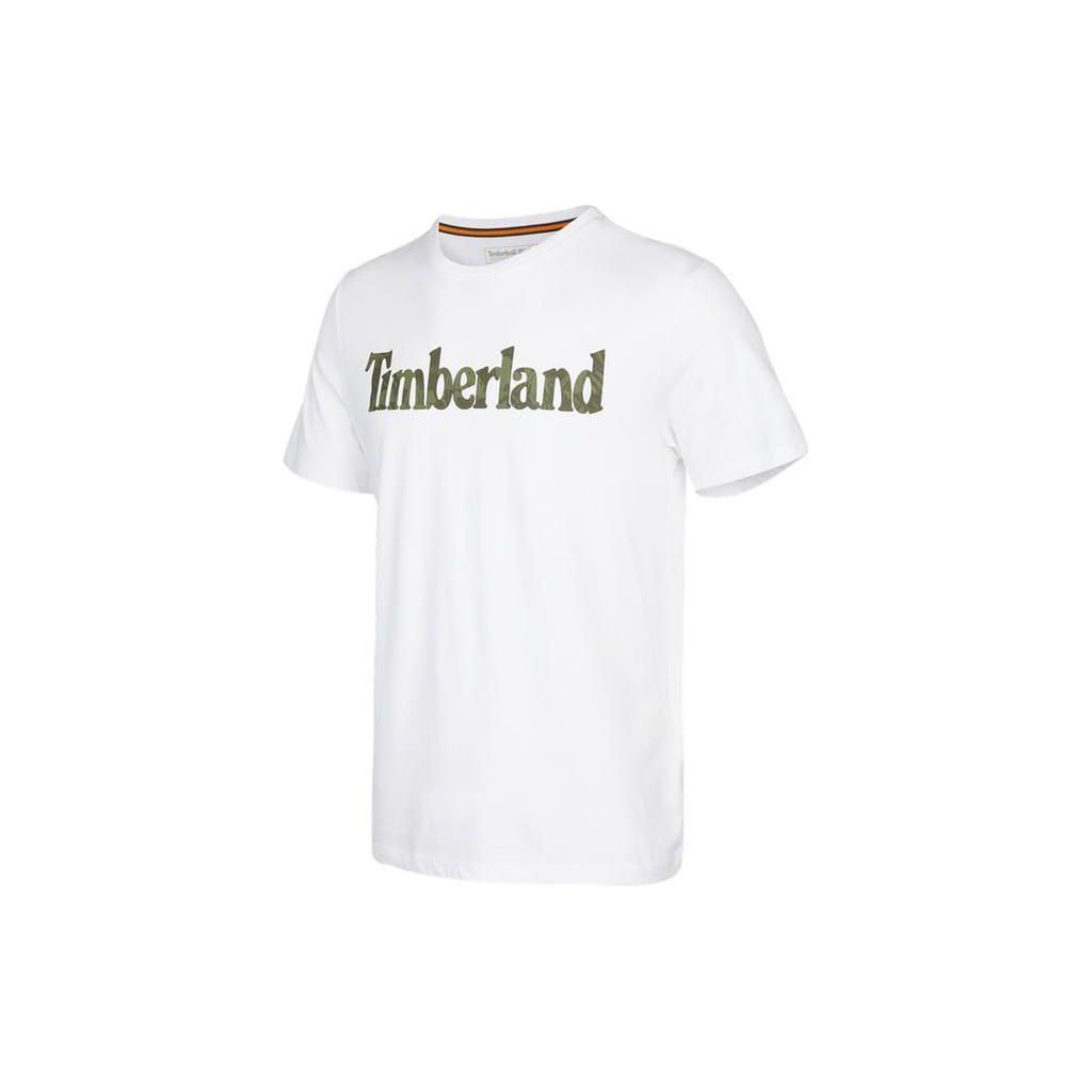 Timberland Logo Round Neck Pullover Short Sleeve T-Shirt Men Tops White A2593-100