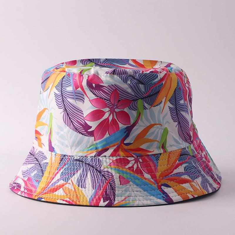 Digital printing small edge bucket hat spring and summer double-sided can wear outdoor sunshade basin hat spot