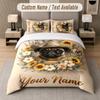 Pug Theme Custom Text Or Name 3Pcs Bedding Set 1 Flat Sheet & 2 Pillowcases Personalized Home Bedding