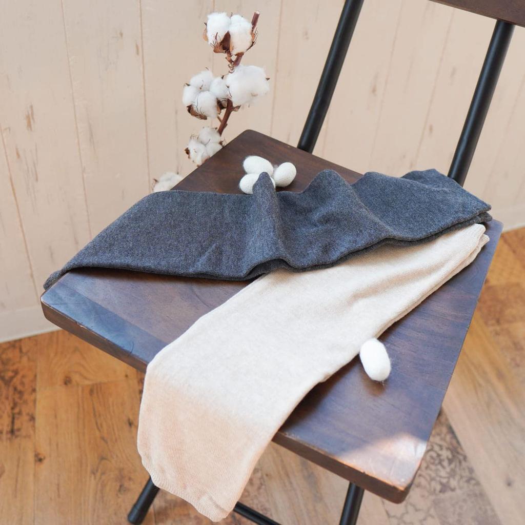 SO6641 Long Leg Warmers with Silk Lining that Keeps You Warm Up to the Sand Color [Kinuya] Knees,