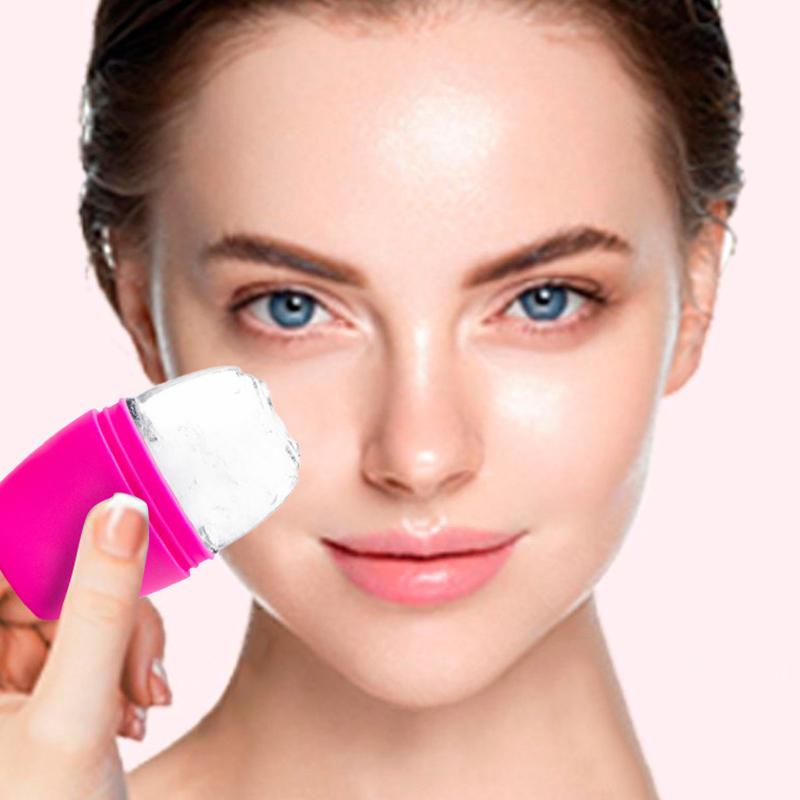 1Pcs Ice Cube Beauty Massage Silicone Ice Mold Summer Reusable Ice Face Roller For Eye Puffiness Ice Facial Roller Shrink Pores