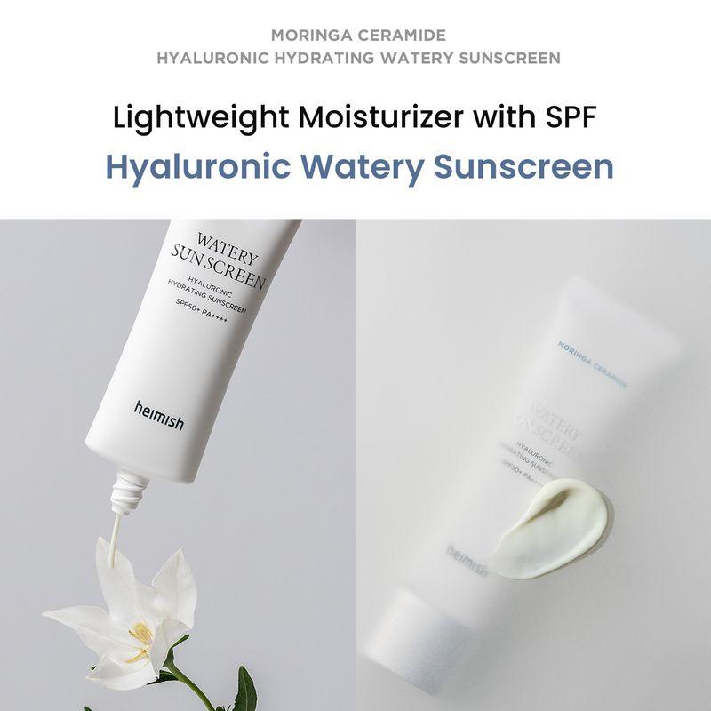 Heimish Moringa Ceramide Hyaluronsäure Feuchtigkeitsspendender wässriger Sonnenschutz 50ml