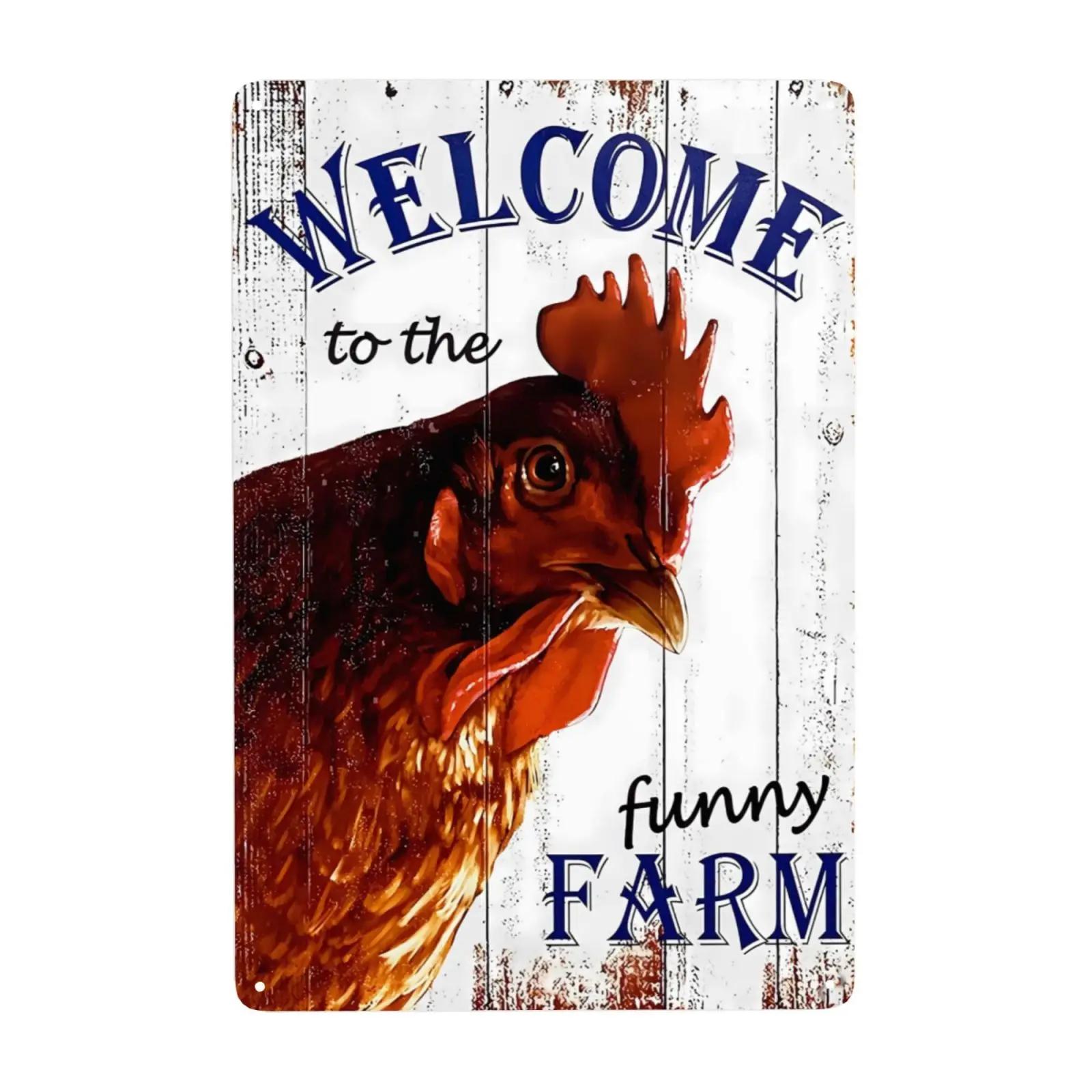 

1шт, вінтажна металева табличка Chicken Stop Staring At My Cock Декор курятника для дому, ферми та кухні 8x12 дюймів 20x30cm（7.8x11.8inch）