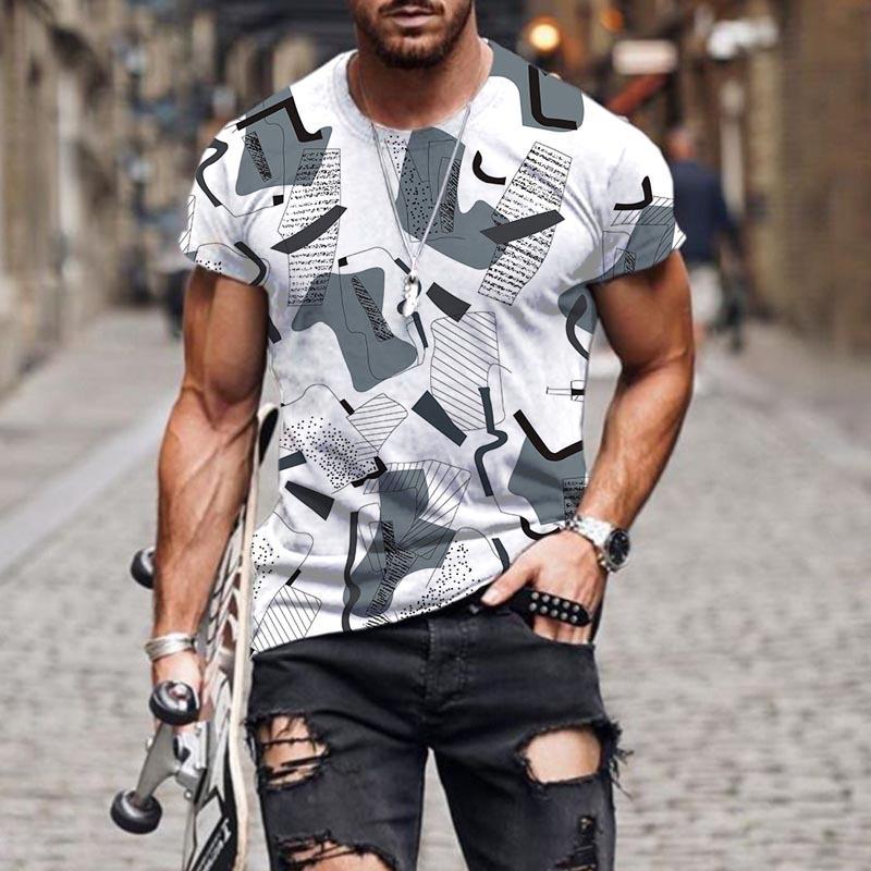 

Дышащая Роскошный Узор Мужская Футболка с Коротким Рукавом Золотой Узор 3D Принт Свободного Кроя 6XL