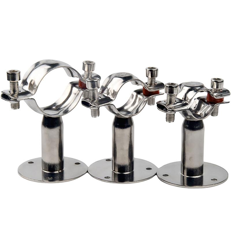 

1PCS 12mm-89mm Tube O/D Stainless Steel Pipe Clamp Clip Support Bracket With Base Plate Pole Length 50mm/100mm/150mm 12-14mm L50mm