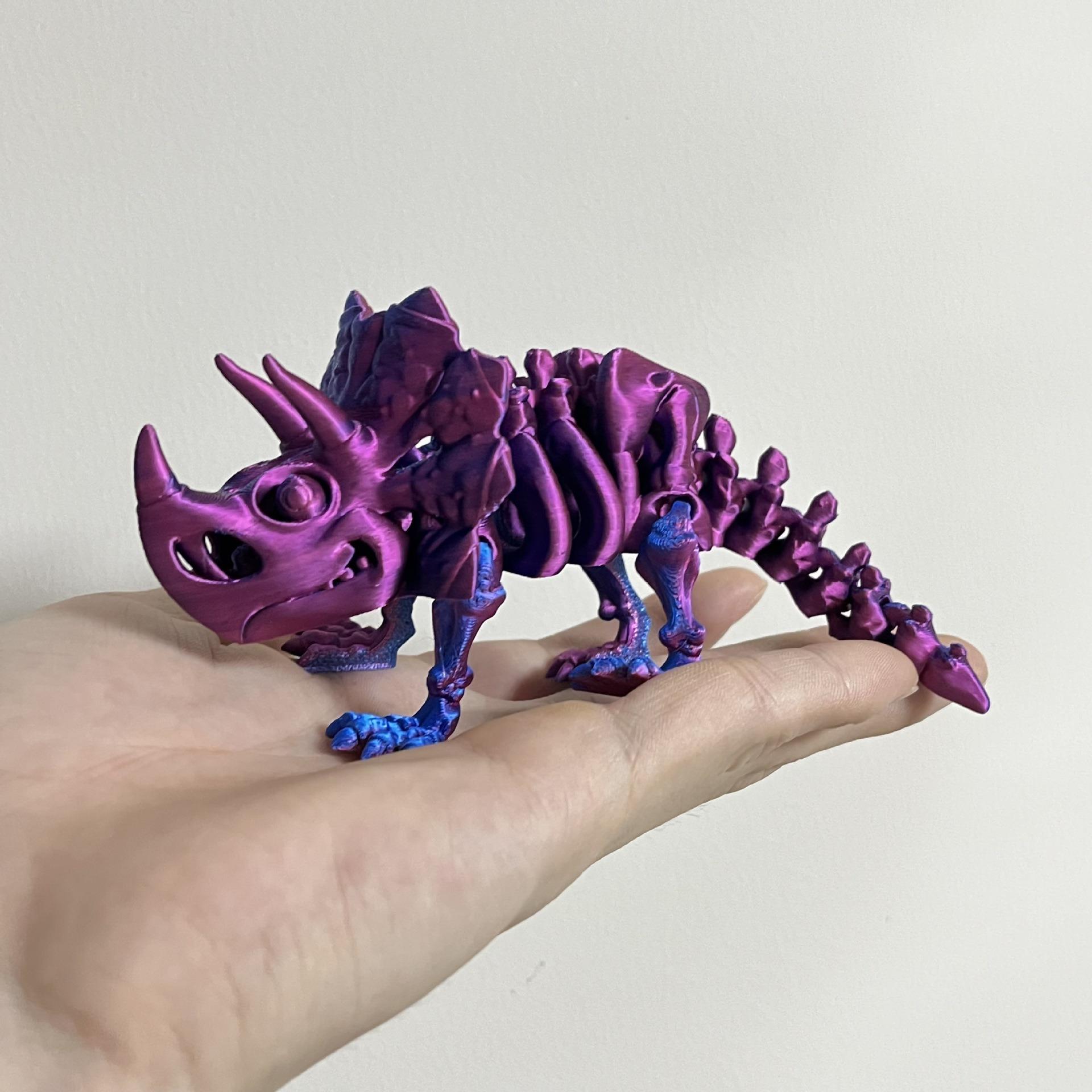 

3D-печать треугольная модель дракона Китайский Лун шарнирная свободная активность креативная коллекция настольное украшение анимационная модель подарок фиолетовый
