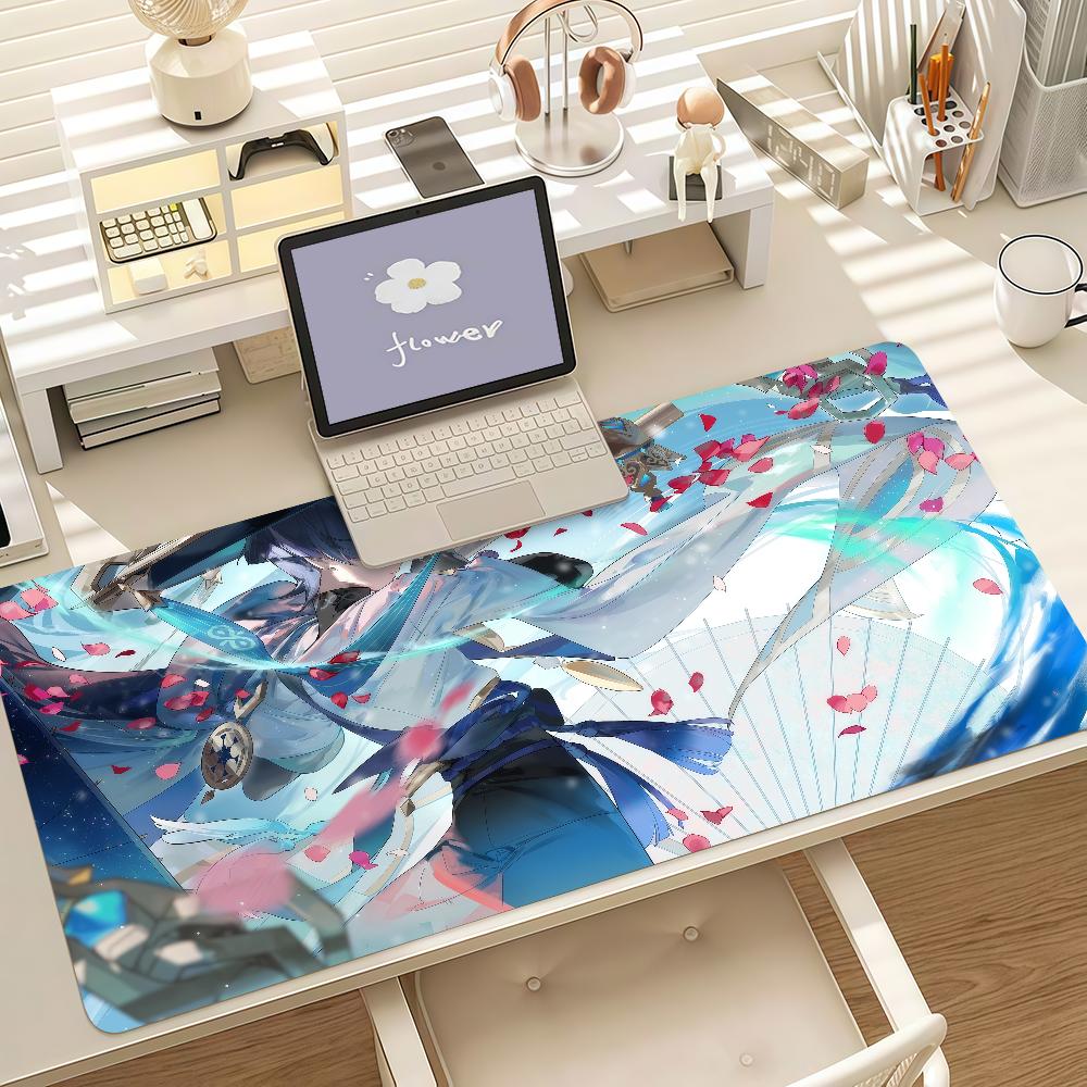 Genshin Impact Wanderer Anime Large Gaming Mouse PadRubber Desk Mat Keyboard Pad For Laptop Computer Gaming Desktop Decor