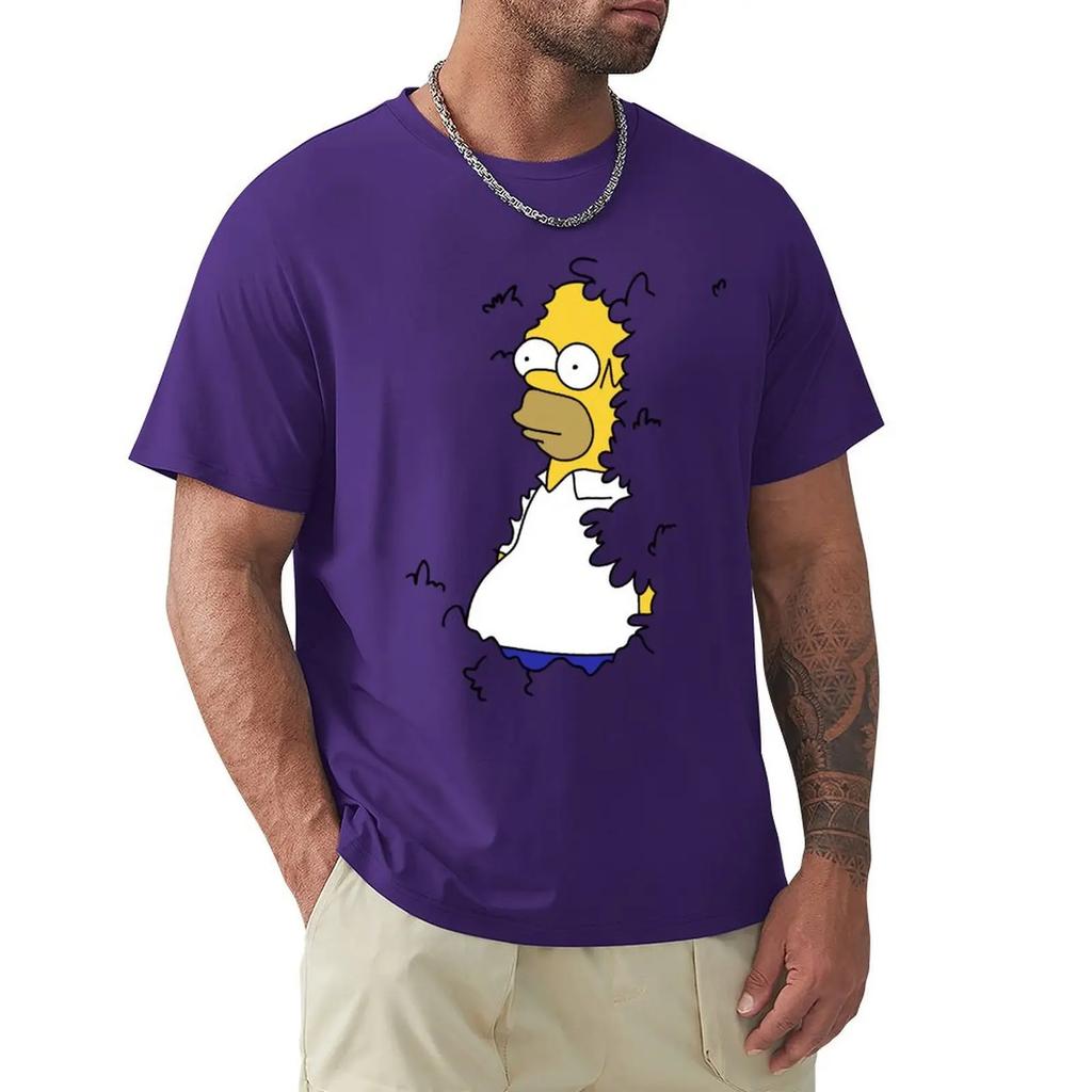 Summer Clothes Heavyweights Customizeds Sweat Fitted T Shirts for Men Homer in H Meme Classic TShirt Men Clothing Graphic
