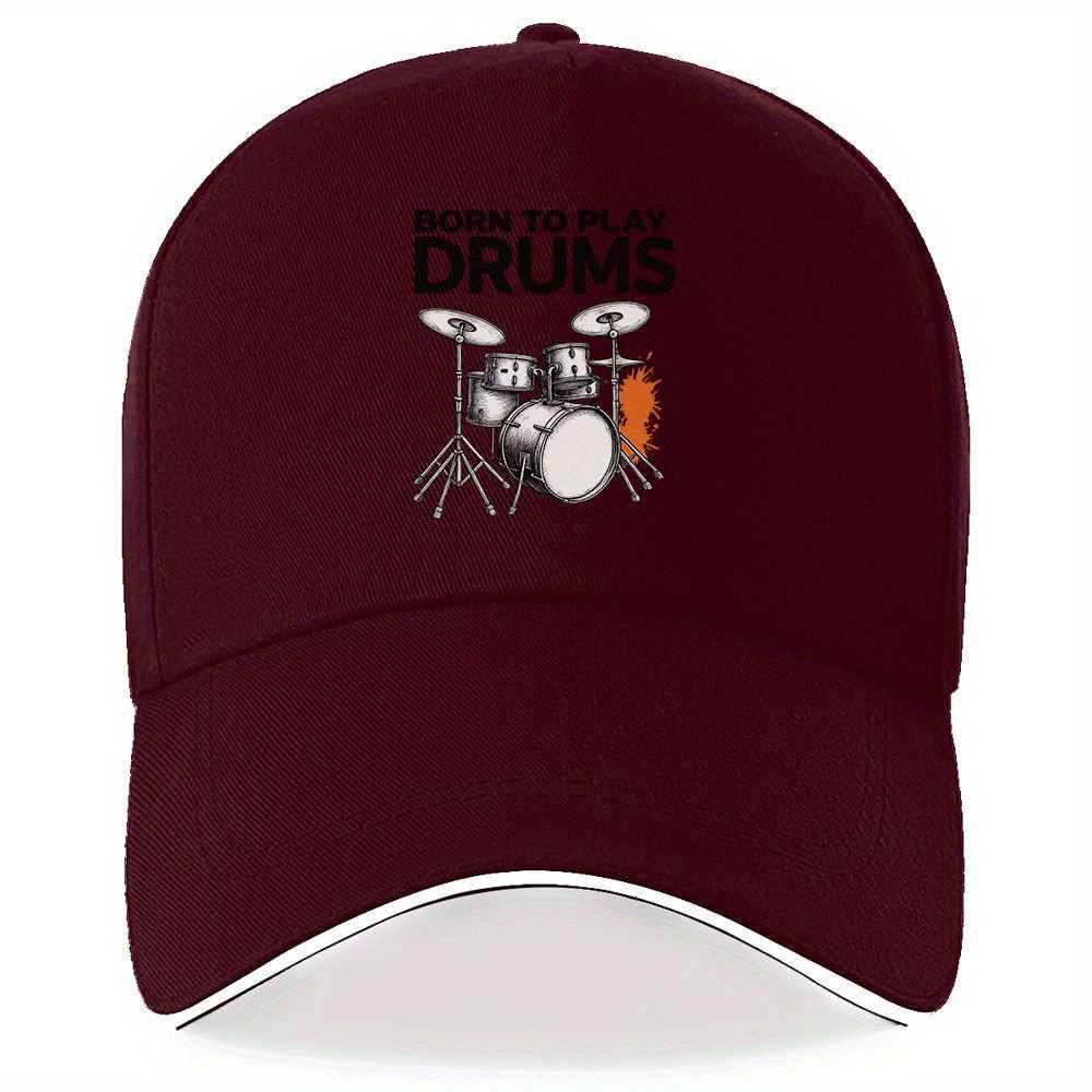 Drum Kit Graphic Print Baseball Cap Unisex Polyester Adjustable Casual Sports Hat