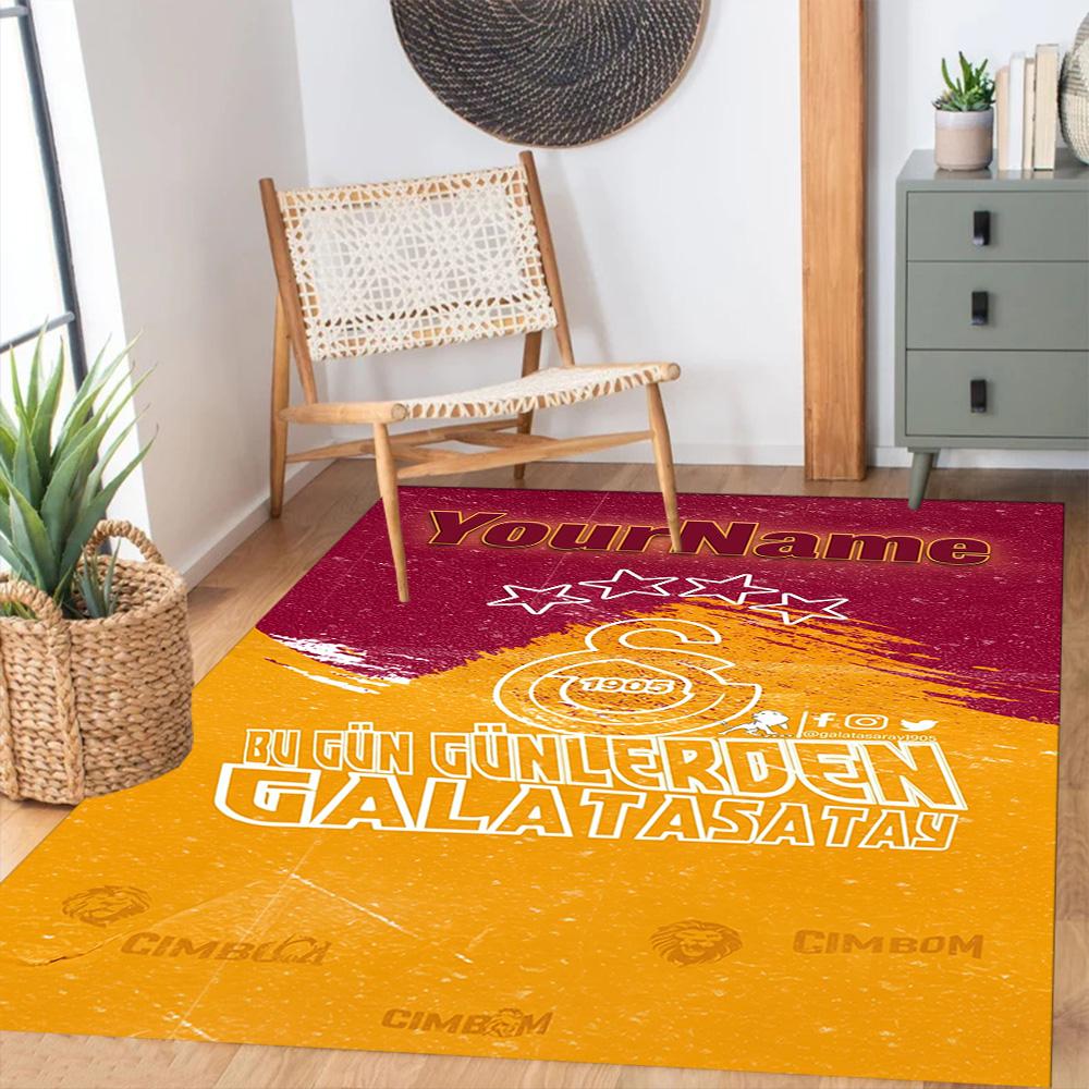 Galatasaray Customize Text Carpet Design For Game Room Hallway Playrooms Outdoor Antislip Rug Decorate Offices