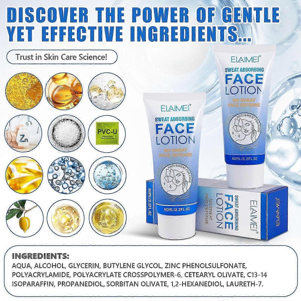 Anti-sweat Cream, 60ml Face Forehead Scalp Sweat Control for Men Women