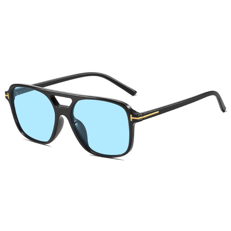 New European/American T-shaped Retro Pilot Double-Bridge High-End UV Protection Sunglasses