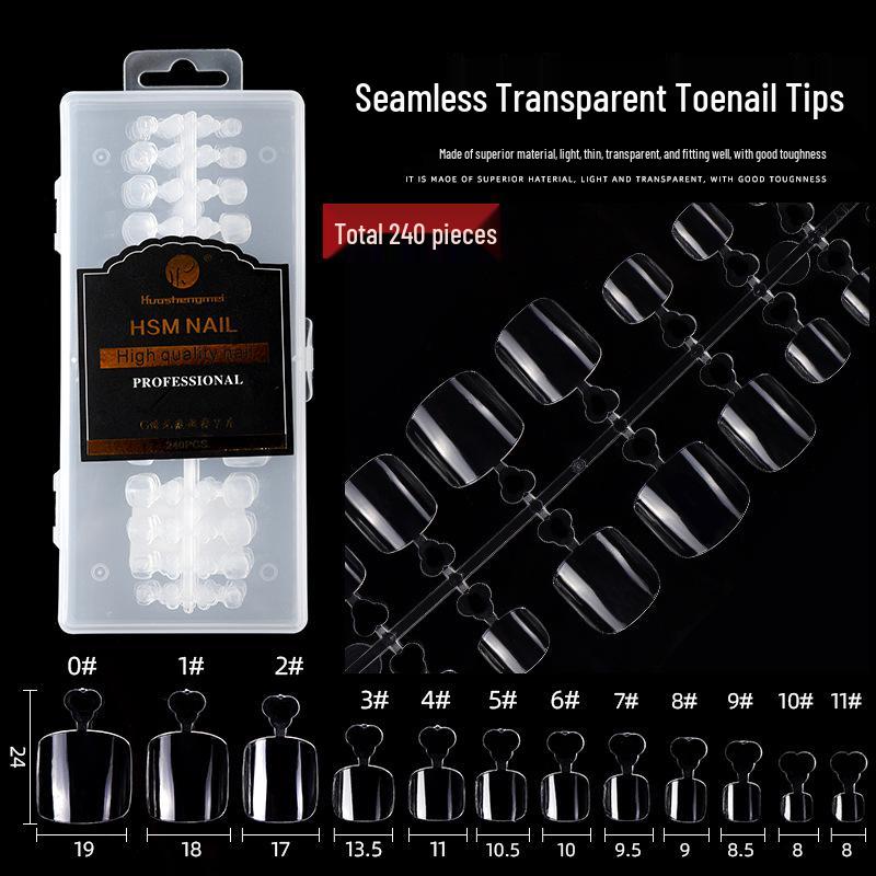 

Ultra-Thin Traceless Matte Toenail Art Patches - Full Cover, No Filing Needed, Transparent Fake Nail Tools