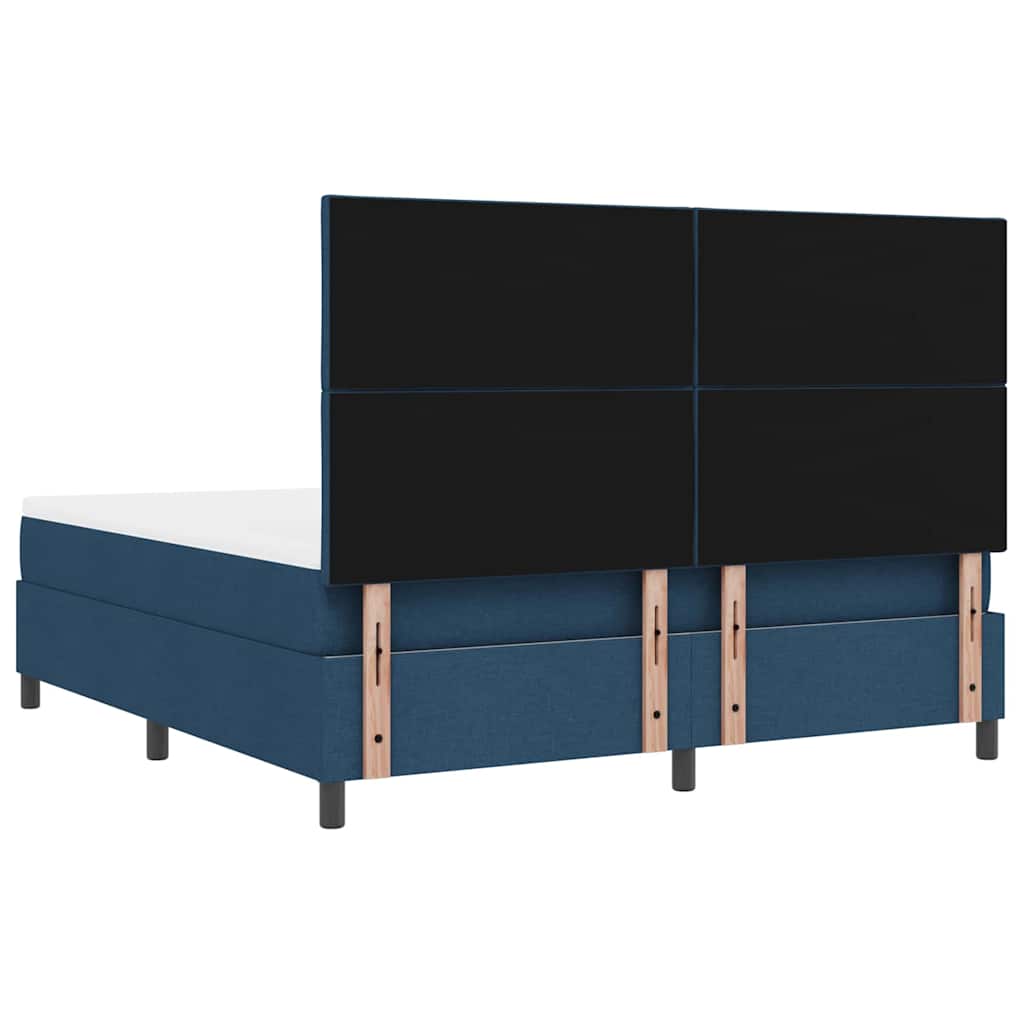 Box Spring Bed with Headboard Blue 180 x 200 cm Fabric