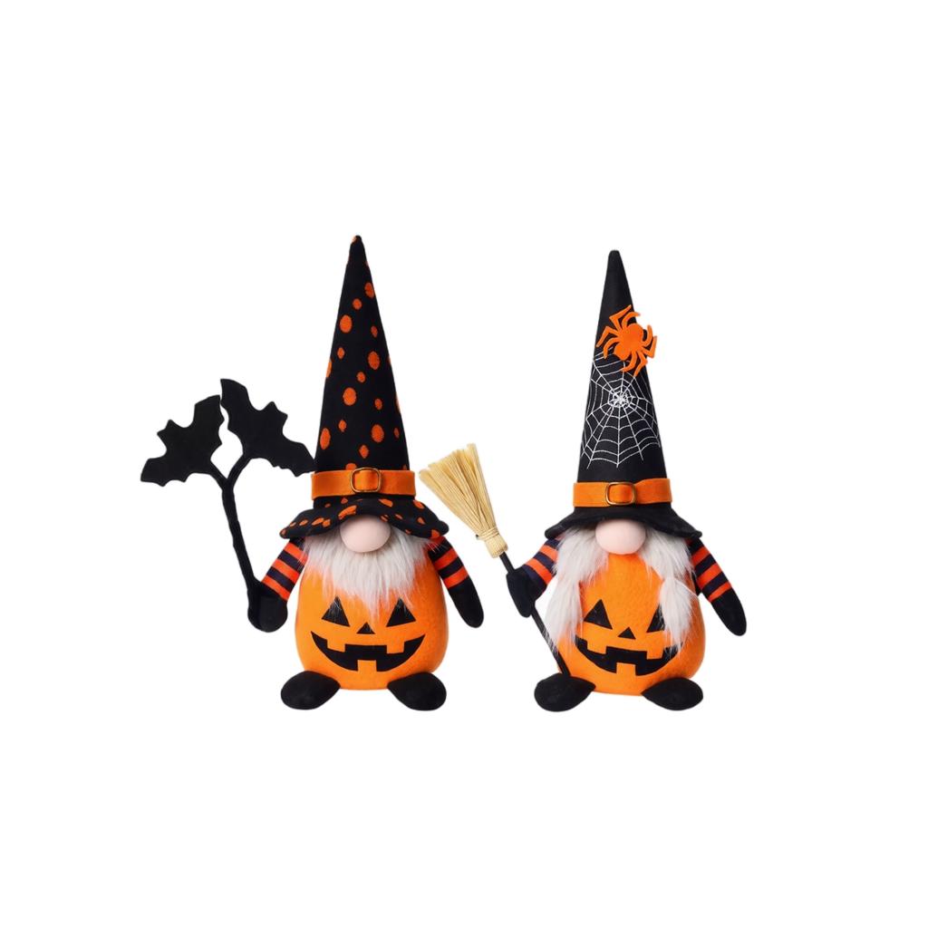 Gnomo Faccina di Zucca di Halloween Statuetta Decorazione, Bambola Senza Volto per Decorazione Festa
