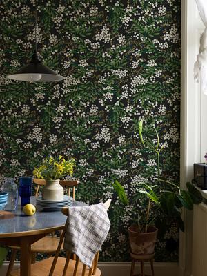 Green Wines Floral Vinyl Wallpaper Morden Peel And Stick Flower Wall Mural Waterproof Self Adhesive Cabinet Sticker Decoration