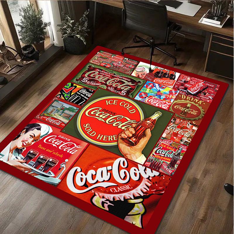 Coca Cola Print Rug - Home Decoration Carpet For Living Room Bedroom Flooring Computer Chair Area Rug