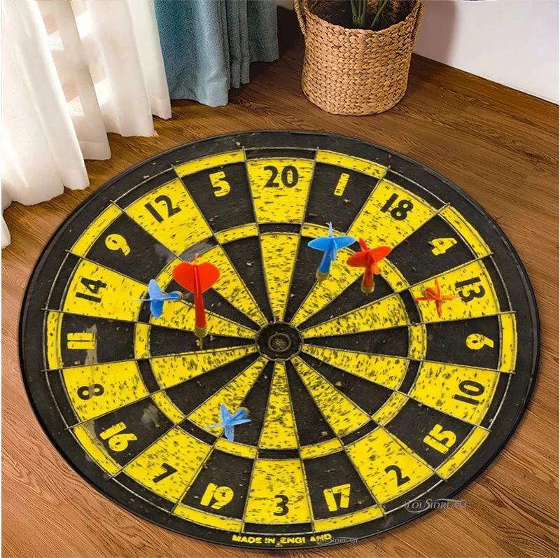 Fashion Sport Dart Target Round Carpet Room Decor Area Rug Carpets for Living Room Bedroom Table Alfombra Kid Non-slip Floor Mat