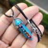 7 Chakra Healing Crystal Necklaces, Natural Hexagonal Chakra Crystal Gemstone Pendant Necklaces, Pointed Quartz Stone Jewelry