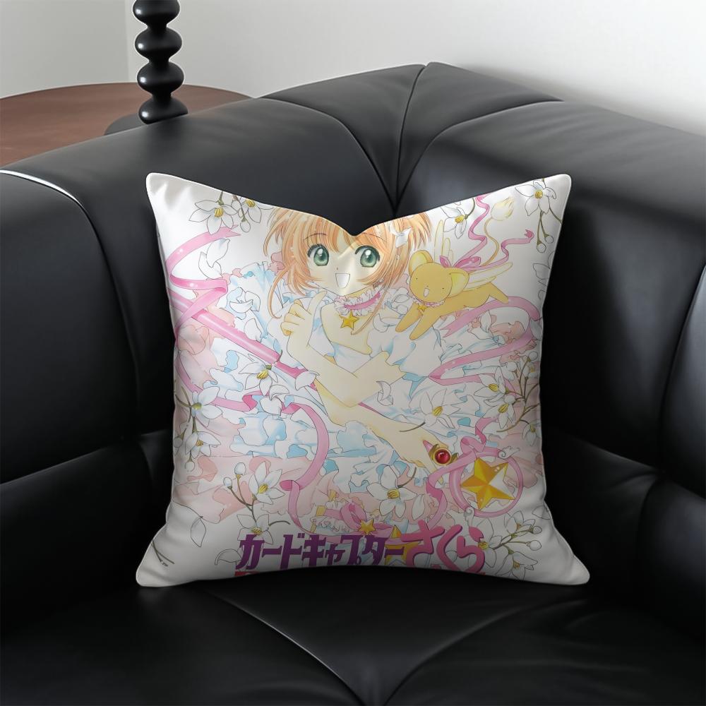 Anime CCardcaptor SSakura Cushion Cover Pillow Case Antidustmite Invisible zipper silky plush cushion