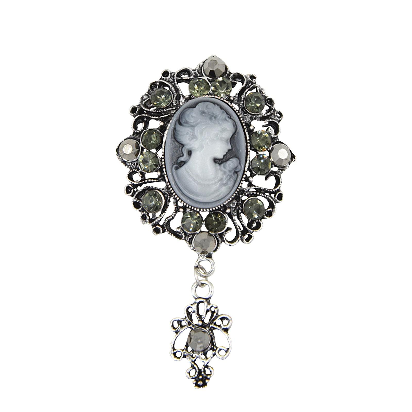 

Ретро-модная женская брошь, брошь в виде головы красавицы, высококачественная брошь со стразами One Size