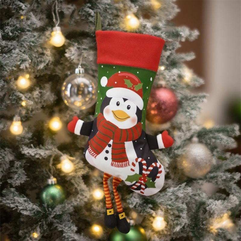 Vánoční stromeček Závěsná punčoška Přívěsek Cukroví Dárková taška Vánoční ozdoba Ponožka pro rodinu Domácí dekorace