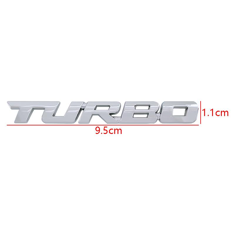 3D Car Sticker Turbocharged Turbo Metal Badge Car Modification Accessories Rear Marked Side Marking Decorative Car Sticker