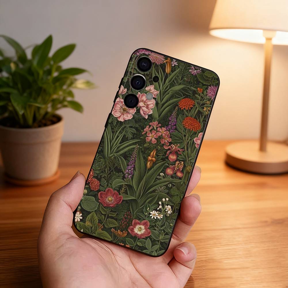 

William Morris Black Cover Phone Case For Samsung S26,S25,S24,S21,S22,S23,S30,Ultra,S20,Plus,Fe,Lite,5G Samsung S205G