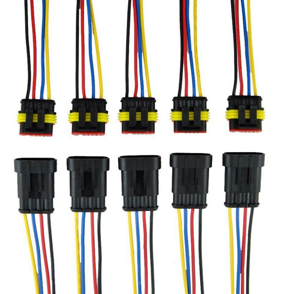ZYTC 4 Pin Car Waterproof Electrical Connector Plug Wire AWG