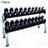 Weibu Double-Layer Dumbbell Rack & 275kg Rubberized Dumbbell Set