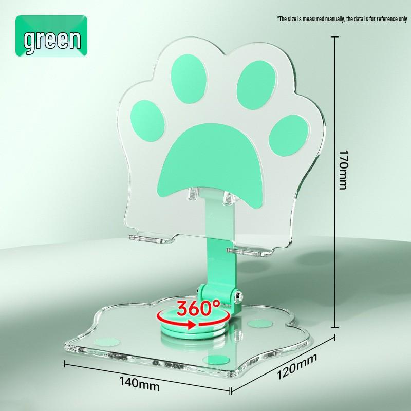 Rotatable 360° Cartoon Cat Paw Transparent Mobile Phone & Tablet Stand