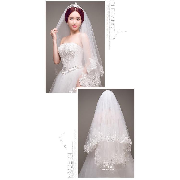 Wedding Veil, Double Layered, with Hair Comb, Exquisite Sequined Lace Lace Veil, Bridal Photo Styling Veil In the Studio